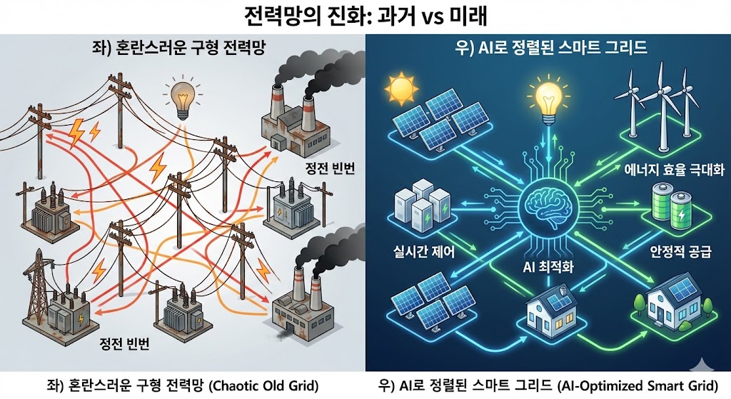 [비교] 노후 전력망 대 AI 최적화 전력망 효율성 비교