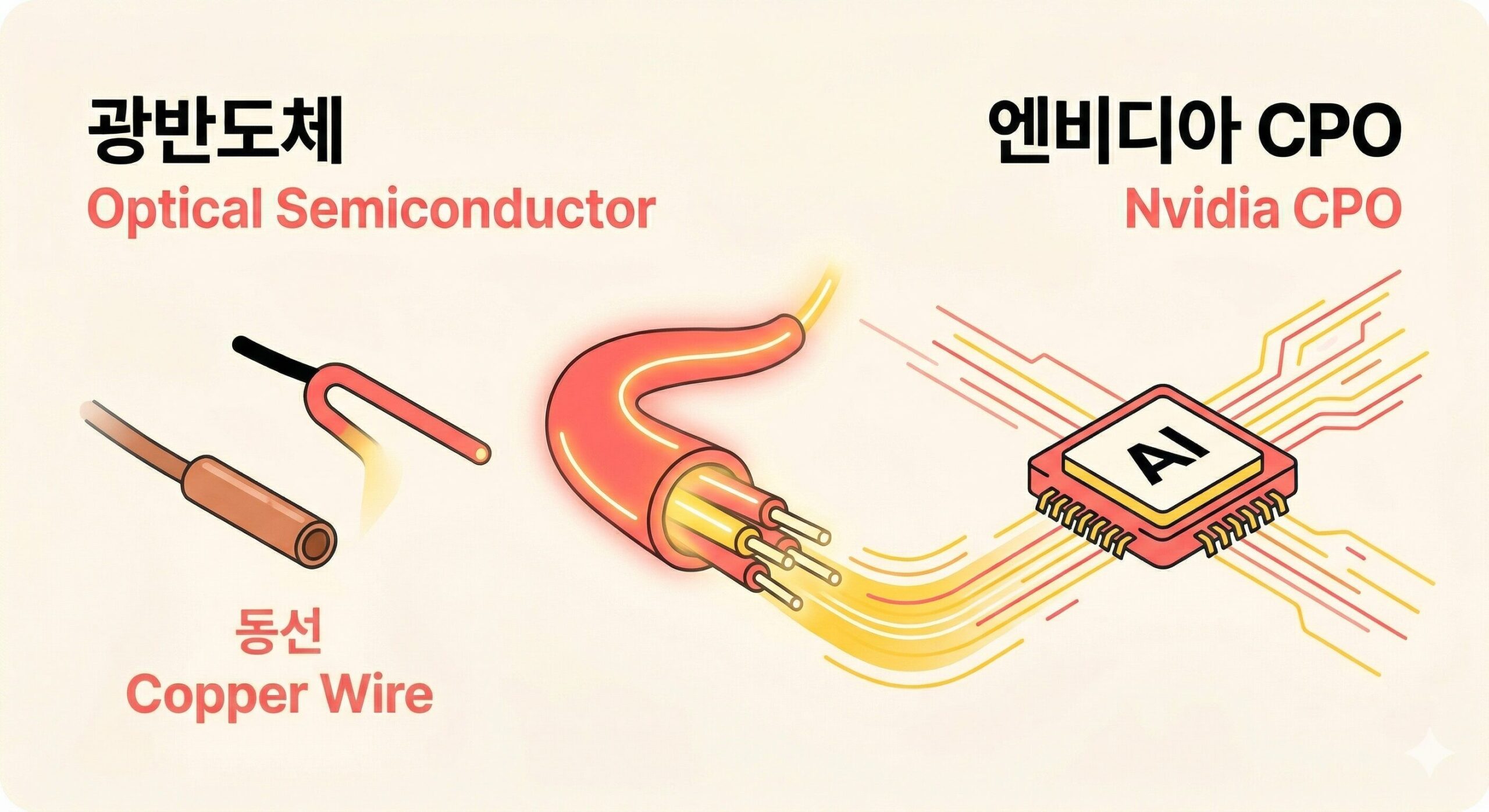 엔비디아 GTC 2026에서 강조된 광반도체 CPO 기술 및 구리 배선 대체 히어로 인포그래픽